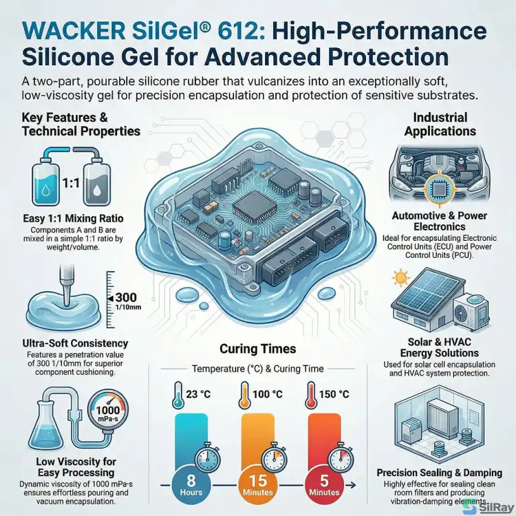WACKER SilGel 612 A/B 1kg – żel silikonowy do ochrony i izolacji elektroniki, Shore 00 20 – zdjęcie 4