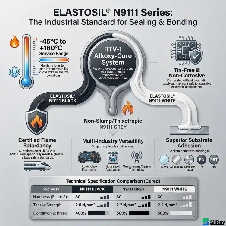 WACKER ELASTOSIL N9111 GRAY 310ml – tiksotropowy szary silikon do klejenia i uszczelniania w zastosowaniach przemysłowych – zdjęcie 2