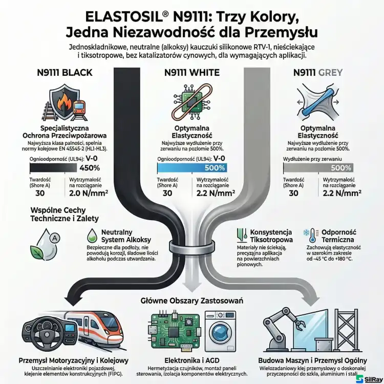 WACKER ELASTOSIL N9111 BLACK 310ml – tiksotropowy czarny silikon do klejenia i uszczelniania w zastosowaniach przemysłowych – zdjęcie 2