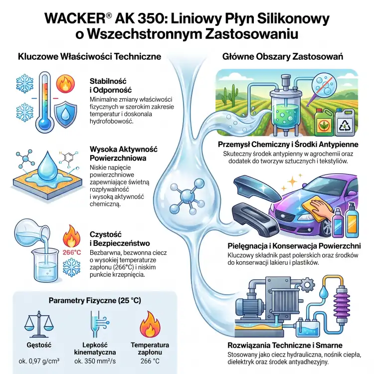 WACKER AK350 5kg – olej silikonowy do smarowania, ochrony i zastosowań przemysłowych, lepkość 350 mm²/s – zdjęcie 2