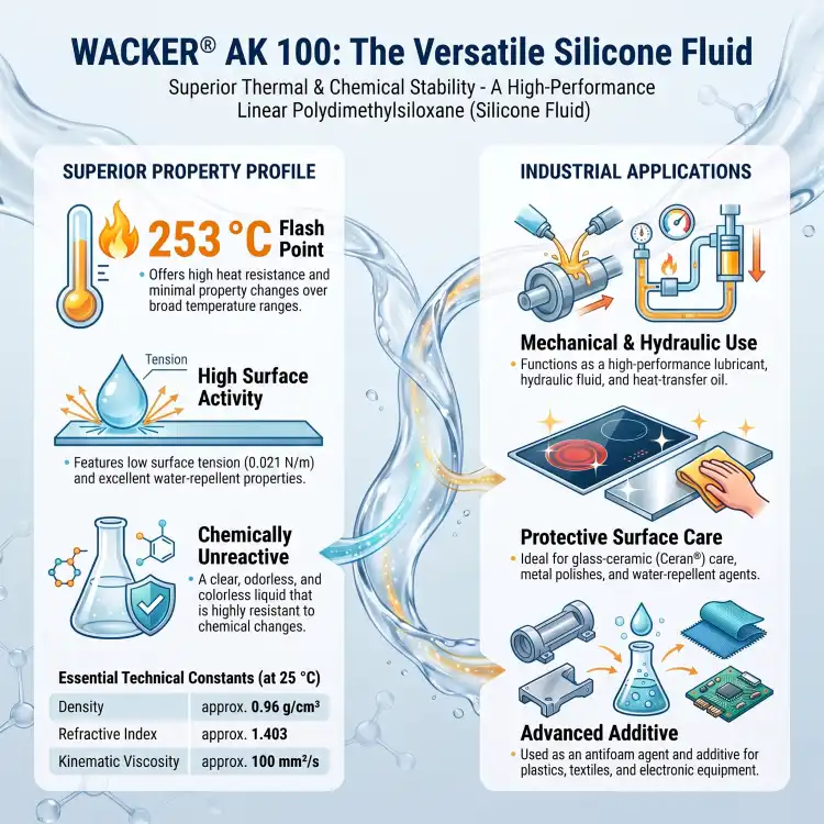 WACKER AK100 30kg – olej silikonowy do smarowania, ochrony i zastosowań przemysłowych, lepkość 100 mm²/s – zdjęcie 3
