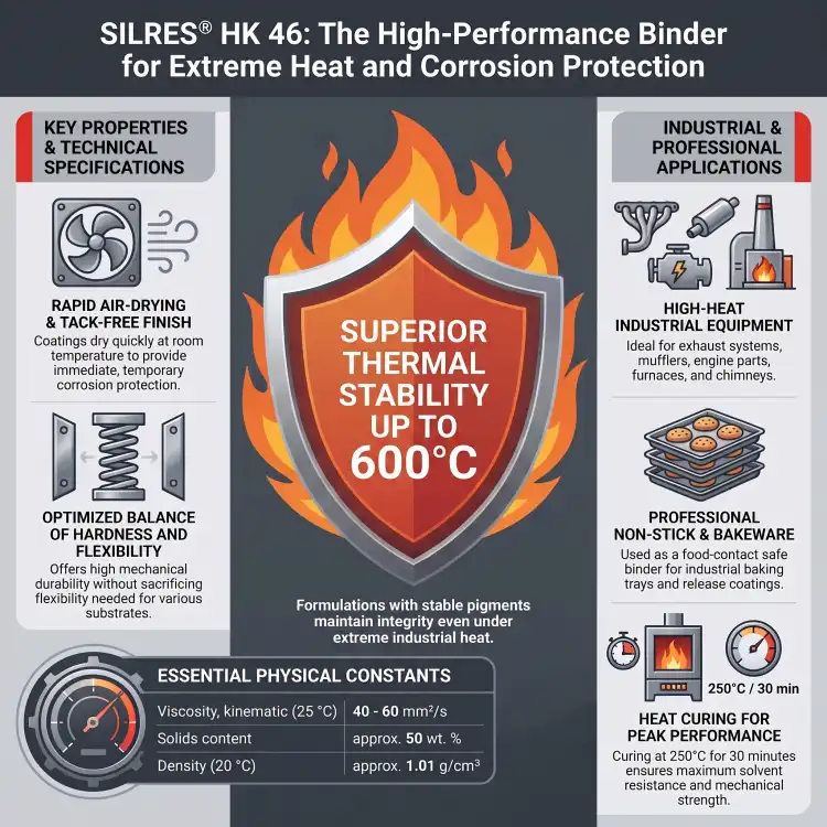 WACKER SILRES HK46 25kg – Wysokotemperaturowa żywica silikonowa, spoiwo żaroodporne, nieprzywierające do 600°C z atestem do kontaktu z żywnością