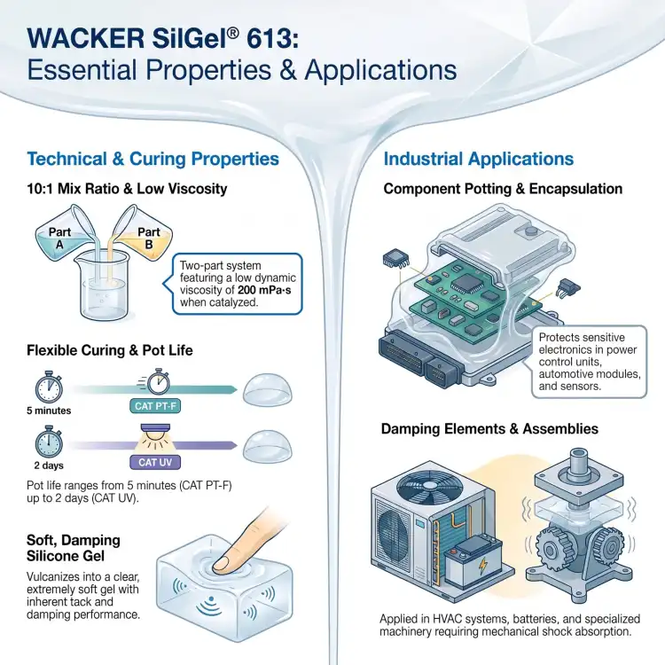 WACKER SilGel 613 – infografika – właściwości i zastosowanie